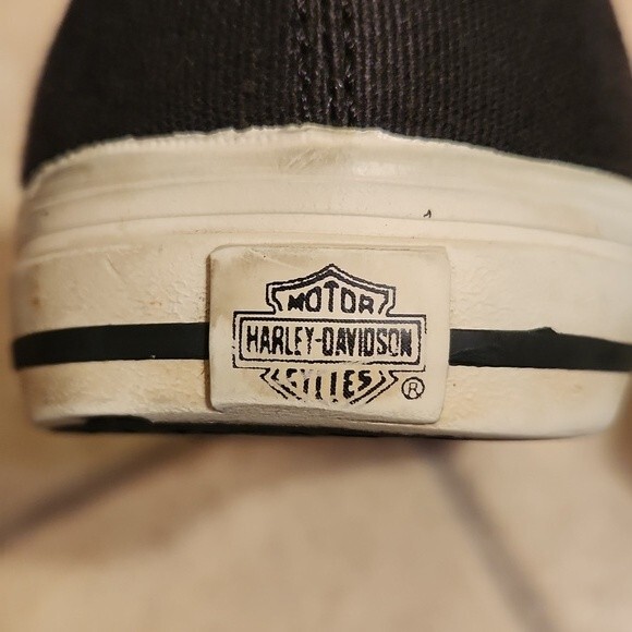 Harley Davidson Black Lace-Up Shoes w/ Flame Soles Men's 9.5 Women's 11 - Picture 8 of 11